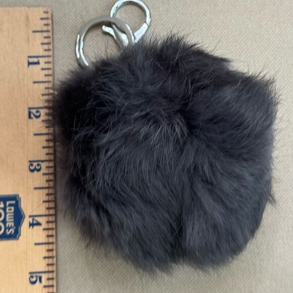 Genuine Rabbit Fur Keychain Gray - Picture 1 of 1